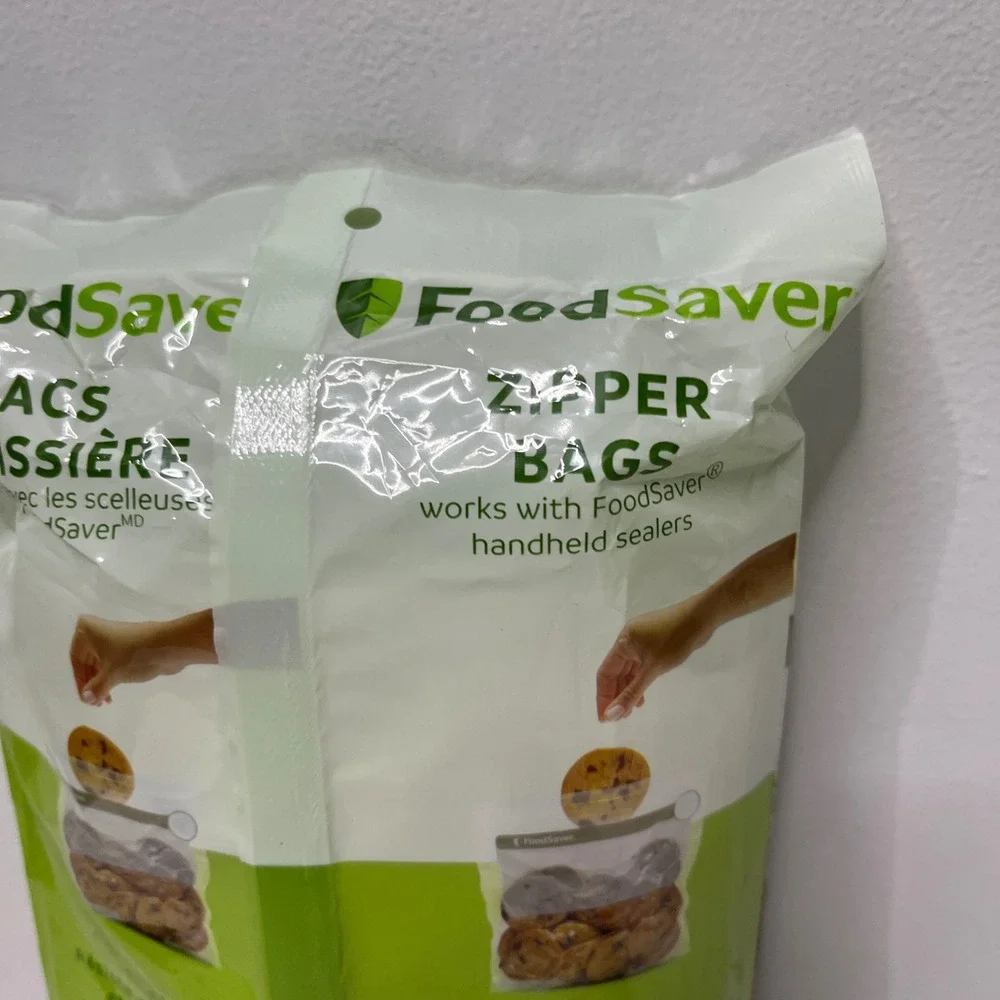 FoodSaver Vacuum Sealer Zipper Bags 1 Quart 18‎ Count BPA Free Clear Green